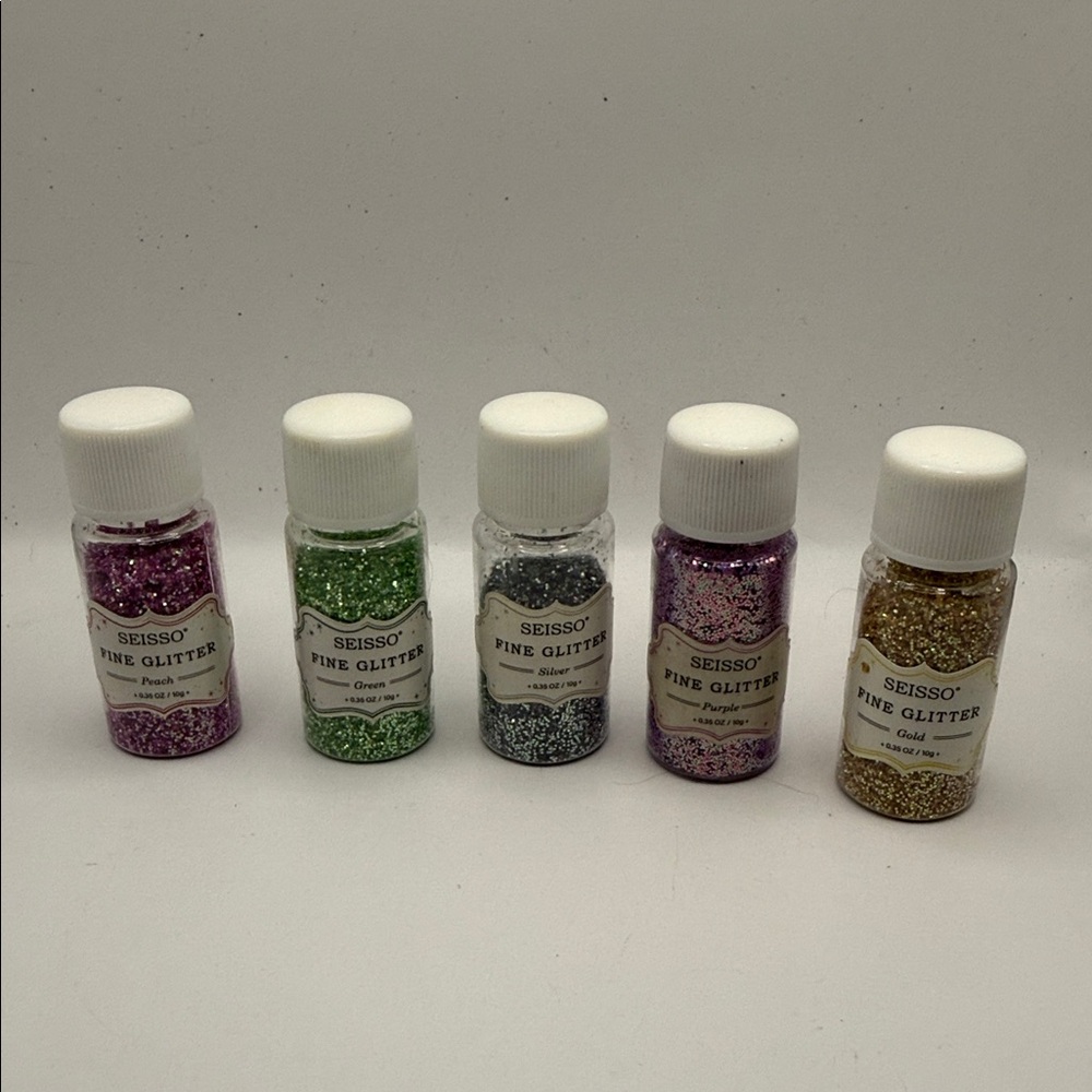 SEISSO Fine Glitter Set - Purple, Green, Silver, Pink, Gold